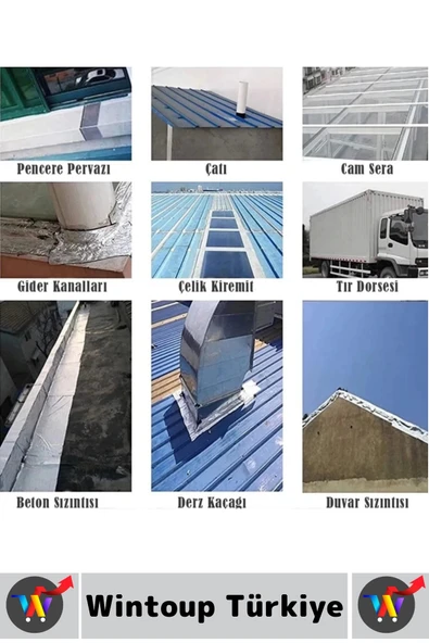 Ultra Güçlü Su Geçirmez Isıya Dayanıklı Alüminyum İzolasyon Tamirat 96 Mm X 2 Metre Çamur Bant 4 Adt - Resim 3