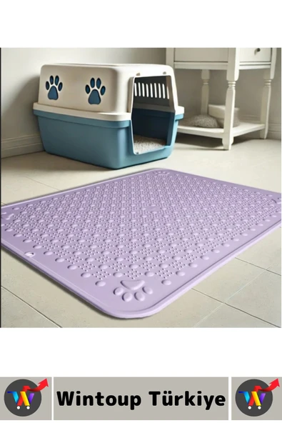 Evcil Hayvan Pet Kaymaz Yıkanabilir Kolay Temizlenir Yatak Tuvalet Önü Mama Kabı Altı Kedi Paspası - Resim 3