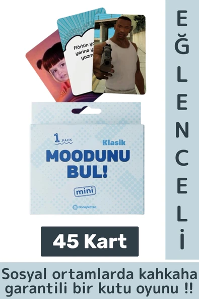 Eğlenceli Genç Yetişkin Arkadaş Yılbaşı Sosyalleşme Moodunu Bul Mini-Klasik Oyun Kartları 45 Kart ürün görseli