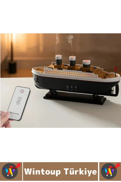 Premium RGB Aydınlatma Uzaktan Kumandalı Titanik Gemi Tasarım Gece Lambası Şık Oda Hava Nemlendirici - 2