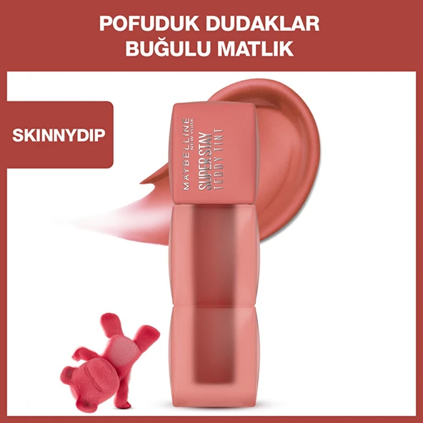 Maybelline Super Stay Teddy Tint Uzun Süre Kalıcı Likit Mat Tint 15 Skinny Dip ürün görseli