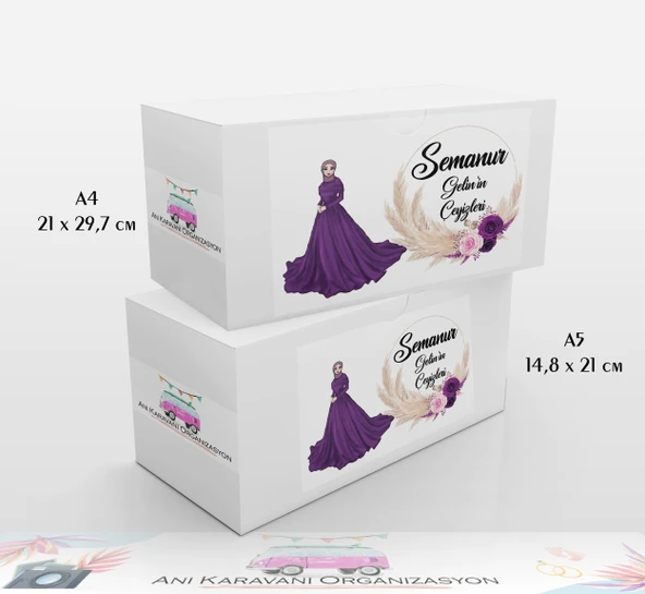 Anı Karavanı Organizasyon Çeyiz Kolisi Etiketi ÇK-32 / A4 - 15 Adet