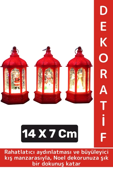 Dekoratif Hediyelik Masaüstü Ev Ofis Christmas Çok Şık Yılbaşı Noel Tema Işıklı Kar Küresi 14 X 7 Cm ürün görseli