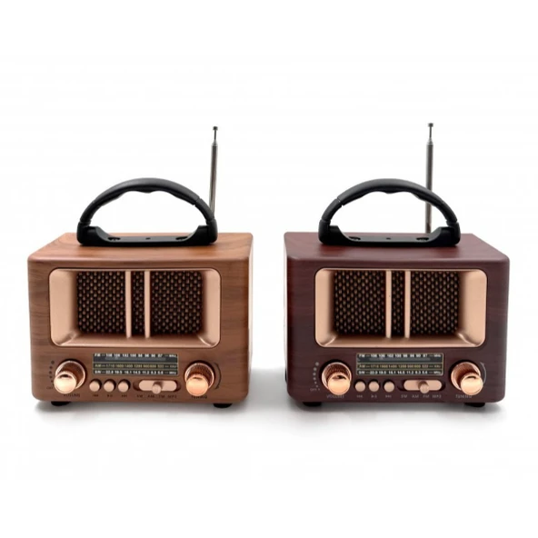 Periboia Ahşap Kare Küçük Nostaljik Radyo