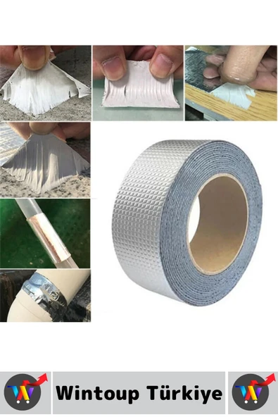 Ultra Güçlü Su Geçirmez Isıya Dayanıklı Alüminyum İzolasyon Tamirat 96 Mm X 2 Metre Çamur Bant 4 Adt - Resim 2