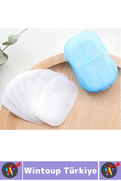 Seyahat Tipi Kamp Outdoor Okul Ofis Hafif Suda Kolay Çözünen Sabunluk Tasarımlı Kağıt Sabun 20 Adet - 3