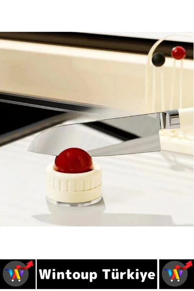 Kolay Kullanım Güvenli Kaymaz Yapışkanlı Mutfak Ekmek Meyve Bıçağı Makas Vantuzlu Bıçak Bileyici - 2