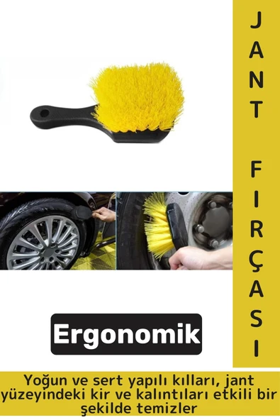 Ergonomik Oto Araç İç Dış Temizlik Yoğun Sert Kıl Otomobil Lastik Jant Kir Kalıntı Temizleme Fırçası ürün görseli