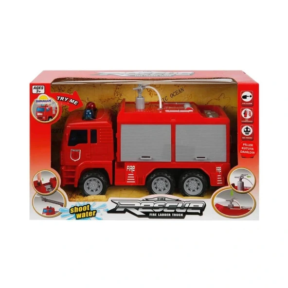 Nessiworld Sunman Sesli ve Işıklı Su Fışkırtan İtfaiye Aracı 24 cm - 4