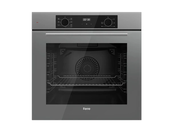 Ferre FLOWART Serisi Gri Set (SC408-WFA + QBL63CPR +D079 ) - Döküm Izgara / 65 cm Ocak - Resim 4