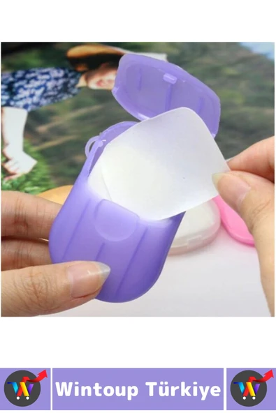 Seyahat Tipi Kamp Outdoor Okul Ofis Hafif Suda Kolay Çözünen Sabunluk Tasarımlı Kağıt Sabun 20 Adet - 2