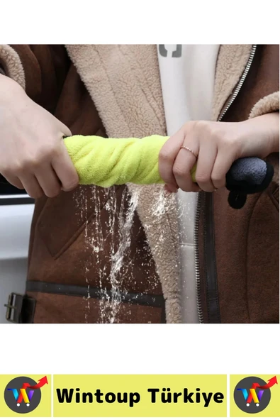 Araç İç Dış Temizleme Yüksek Emici Çift Katlı Yünlü Mikrofiber Araba Temizlik Bezi 50x70 Cm 2 Adet - Resim 3