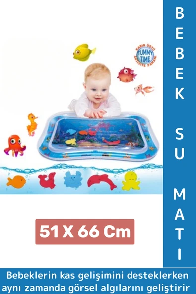 Özel Üretim BPA Free Bebek Aktivite Oyuncağı Emekleme Zamanı Yatak Minder Renkli Su Oyun Matı Mavi - 1