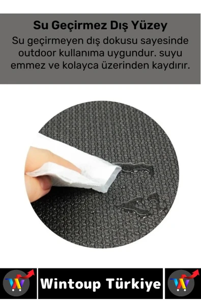 Taşıma Askılı Konforlu Su Geçirmez Kaymaz Pilates Aerobik Fitness Çadır Zemin Yer Minderi Kamp Matı - 4