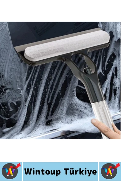 Premium Banyo Mutfak Fayans Oto Ayna Çift Taraflı 4 in 1 Spreyli Çek Çekli Camsil Fırça Aparatı - Resim 4