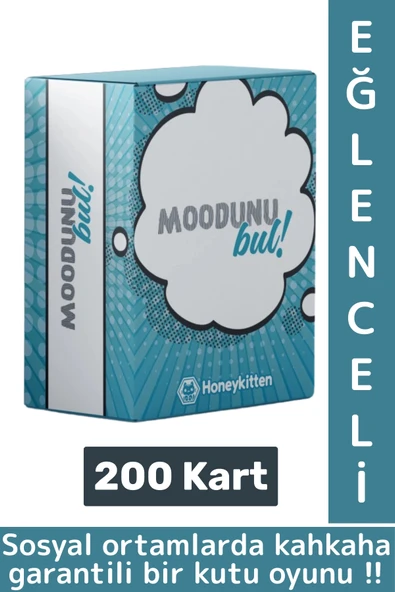 Eğlenceli Genç Yetişkin Arkadaş Yılbaşı Sosyalleşme Özel Gün Moodunu Bul-Mood Oyun Kartları 200 Kart ürün görseli