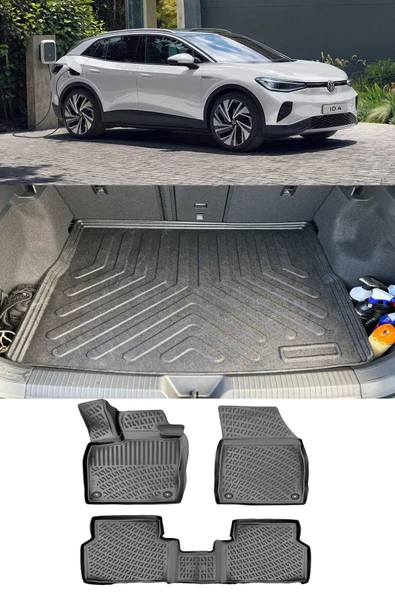 Rizline Volkswagen ID.4  Elektrikli 3D Havuzlu Paspas ve ÜST Bagaj Havuzu Set ürün görseli