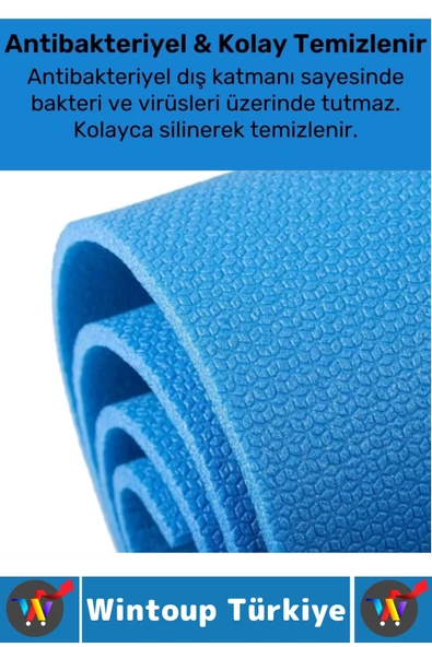 Taşıma Askılı Konforlu Su Geçirmez Kaymaz Pilates Aerobik Fitness Çadır Zemin Yer Minderi Kamp Matı - 5