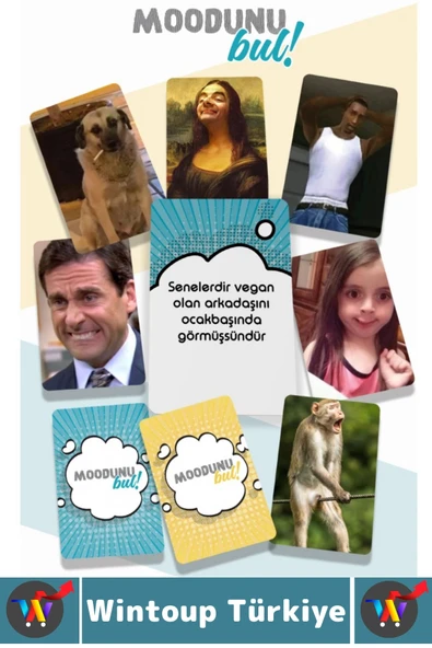 Eğlenceli Genç Yetişkin Arkadaş Yılbaşı Sosyalleşme Özel Gün Moodunu Bul-Mood Oyun Kartları 200 Kart - Resim 2