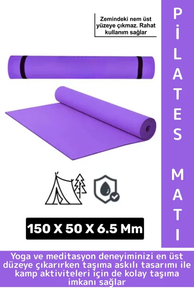 Taşıma Askılı Konforlu Su Geçirmez Kaymaz Pilates Aerobik Fitness Çadır Zemin Yer Minderi Kamp Matı