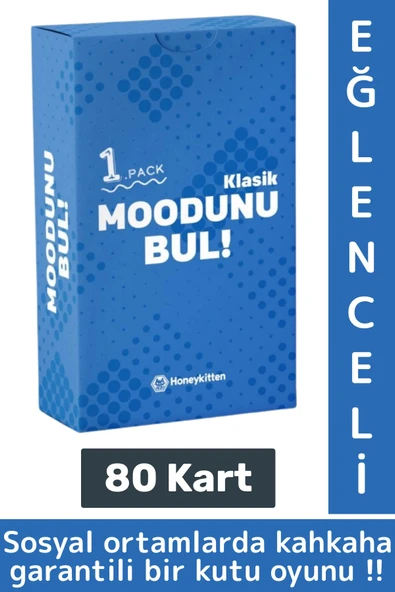 Eğlenceli Genç Yetişkin Arkadaş Yılbaşı Sosyalleşme Özel Gün Moodunu Bul-Klasik Oyun Kartları 80Kart ürün görseli
