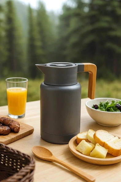 Bambum Yasuo - Çelik Termos Gri 2.0L - Resim 2