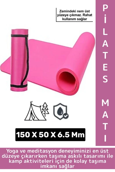 Taşıma Askılı Konforlu Su Geçirmez Kaymaz Pilates Aerobik Fitness Çadır Zemin Yer Minderi Kamp Matı