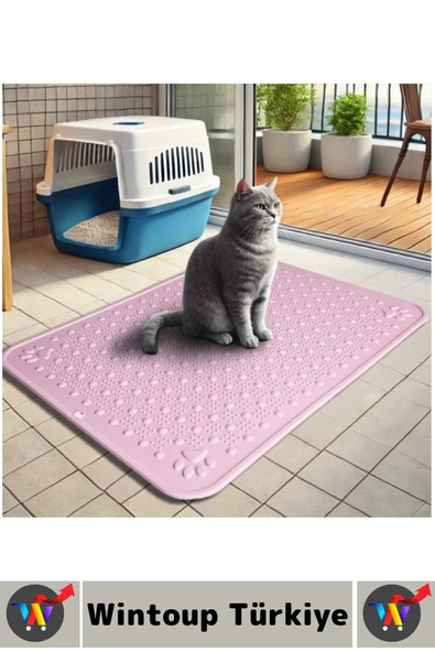 Evcil Hayvan Pet Kaymaz Yıkanabilir Kolay Temizlenir Yatak Tuvalet Önü Mama Kabı Altı Kedi Paspası - Resim 6