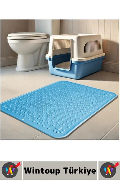Evcil Hayvan Pet Kaymaz Yıkanabilir Kolay Temizlenir Yatak Tuvalet Önü Mama Kabı Altı Kedi Paspası - Resim 4