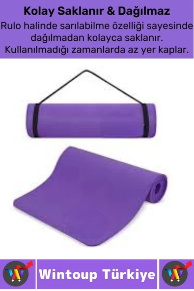 Taşıma Askılı Konforlu Su Geçirmez Kaymaz Pilates Aerobik Fitness Çadır Zemin Yer Minderi Kamp Matı - 2
