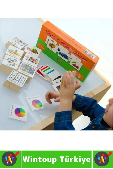 Eğitici Çocuk El Göz Koordinasyonu Görsel Kavram Algısı Beceri Geliştirici Eşleme Kavrama Kartları - Resim 2