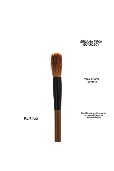 Çini tahrir, seramik sırlama fırça seti, seramik boyama, çini, vazo, resim, brush-Set 3 Parça - Resim 5