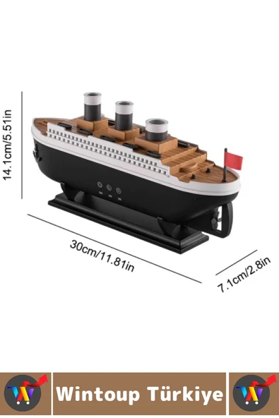 Premium RGB Aydınlatma Uzaktan Kumandalı Titanik Gemi Tasarım Gece Lambası Şık Oda Hava Nemlendirici - 8