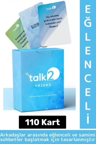 Eğlenceli Özel Gün Yılbaşı Arkadaş Samimiyet Arttıran Cesur İtiraf Oyunu Talk2-Friend 110 Kart ürün görseli