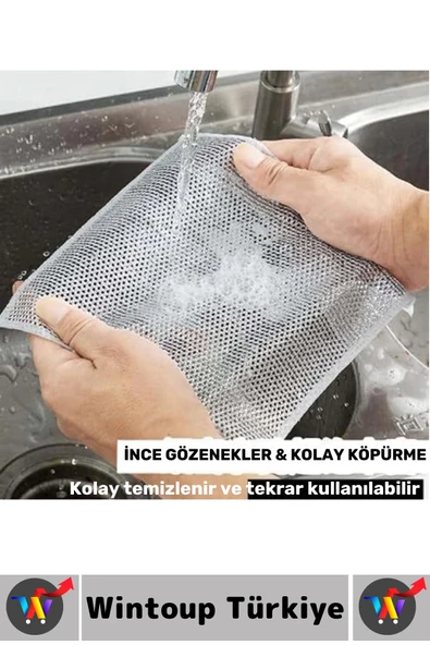 Premium Seri Çizmez Mutfak Tezgah Fayans Yağ Kir Temizleyici Kolay Temizlenir Tencere Tava Ovma Bezi - Resim 5