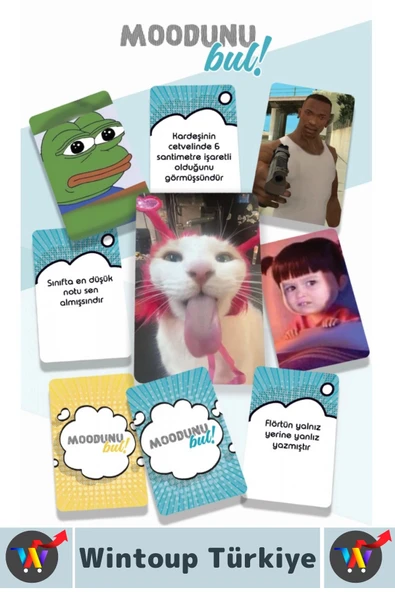 Eğlenceli Genç Yetişkin Arkadaş Yılbaşı Sosyalleşme Moodunu Bul Mini-Klasik Oyun Kartları 45 Kart - Resim 2