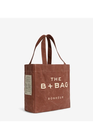 Bonheur Canvas Terra Cota Medium Tote Bag - Resim 2