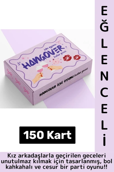 Eğlenceli Arkadaş Parti Cesur Görev Kız Kıza İtiraf Oyun Hangover İçki Oyunu-Kızlar Gecesi 150 Kart ürün görseli