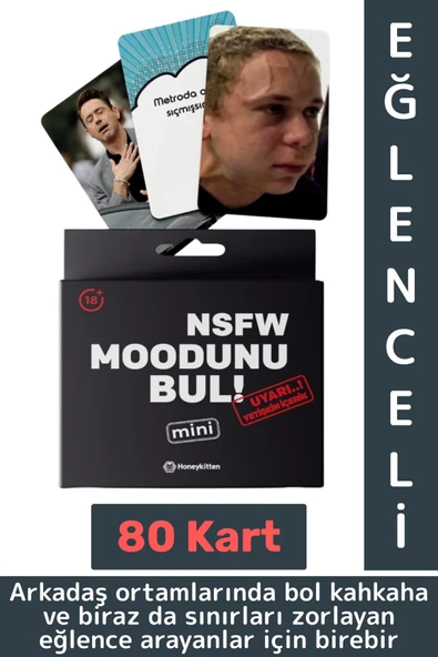 Eğlenceli Genç Yetişkin Arkadaş Yılbaşı Cesur Oyun Moodunu Bul Mini-NSFW +18 Oyun Kartları 80 Kart ürün görseli
