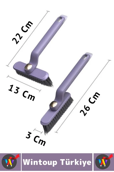 Ergonomik Zemin Derz Köşe Mutfak Banyo Zor Nokta Toz Kir Döner Başlıklı Cımbızlı Temizlik Fırçası - Resim 5