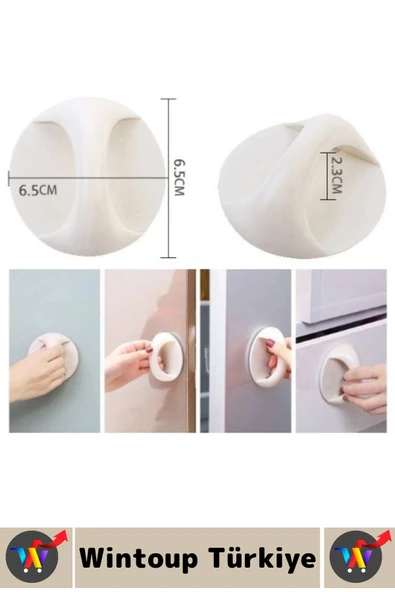 Premium Pencere Dolap Çekmece Fayans Ahşap Çok Amaçlı Kendinden Yapışkanlı Pratik Kulp Tutacak 4 Adt - 5