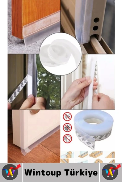 Premium Kapı Altı Pencere Rüzgar Toz Isı Böcek Haşere Önleyen Rüzgar Kesici Bant 3 Metre 3 Adet - Resim 2