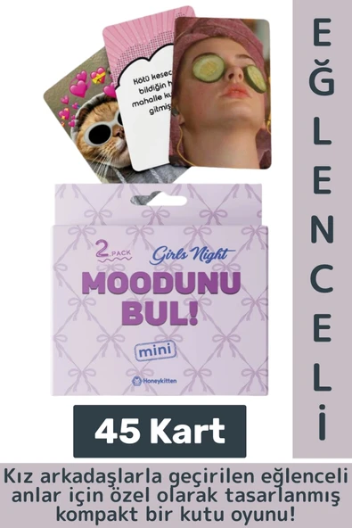 Eğlenceli Genç Yetişkin Arkadaş Yılbaşı Komik Moodunu Bul Mini-Girls Night Oyun Kartları 45 Kart ürün görseli