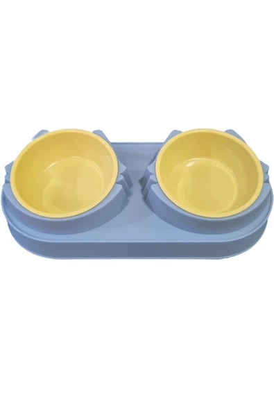 Eko Plastik İkili Mama ve Su Kabı - Mavi - 3