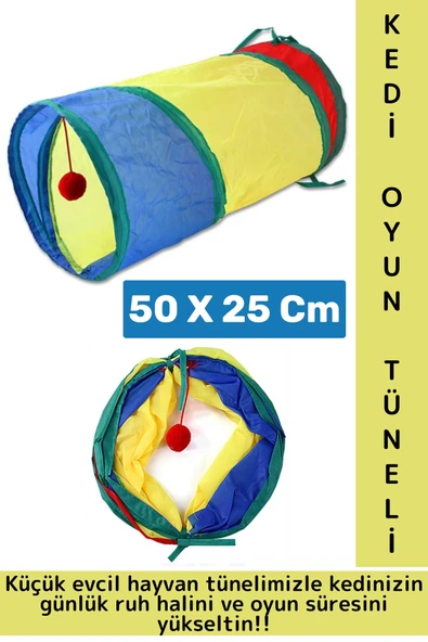 Kedi Köpek Küçük Irk Eğlenceli Oyuncak Sağlıklı Kokusuz Bağımsız Oyun Evcil Hayvan Tüneli 50 X 25 Cm ürün görseli