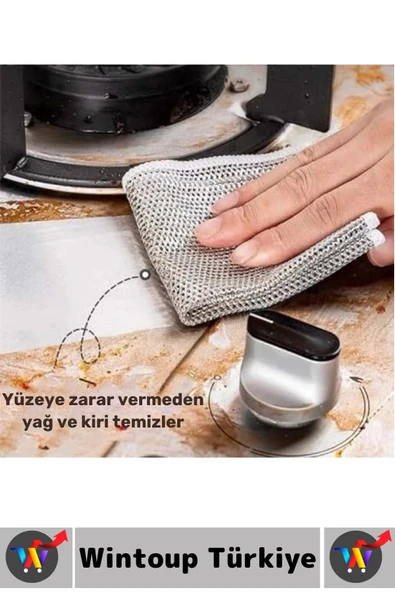 Premium Seri Çizmez Mutfak Tezgah Fayans Yağ Kir Temizleyici Kolay Temizlenir Tencere Tava Ovma Bezi - Resim 2