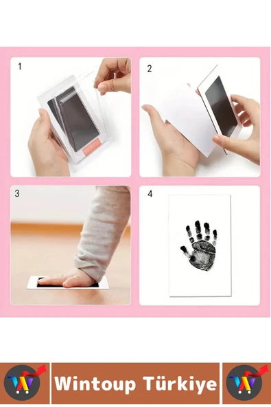 Premium İki Kullanımlık Mürekkepsiz Baskı Evcil Hayvan Kedi Köpek Pati İzi Fotoğraf Çerçevesi Seti - Resim 3