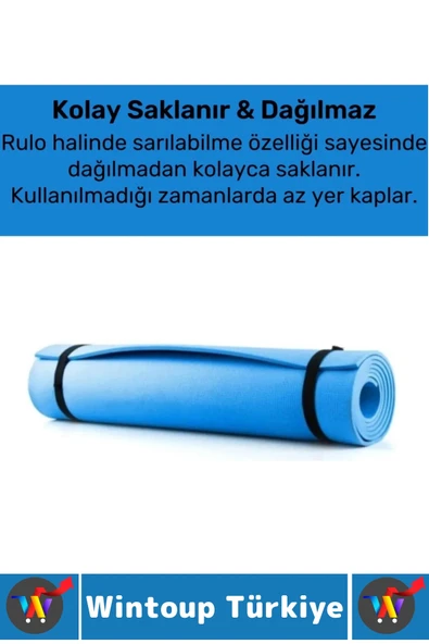 Taşıma Askılı Konforlu Su Geçirmez Kaymaz Pilates Aerobik Fitness Çadır Zemin Yer Minderi Kamp Matı - 6