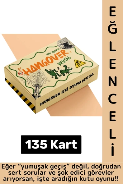 Eğlenceli Arkadaş Özel Gün Parti Cesur Görev İtiraf Oyun Hangover İçki Oyunu-Brutal 135 Kart ürün görseli
