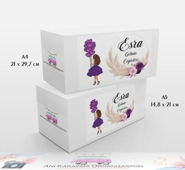 Anı Karavanı Organizasyon Çeyiz Kolisi Etiketi ÇK-31 / A4 - 15 Adet